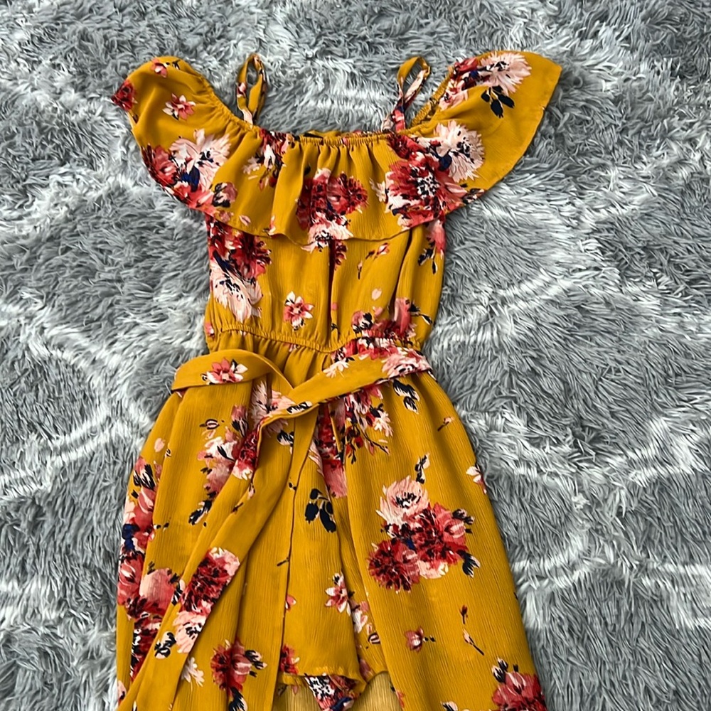 Off the shoulder romper dress